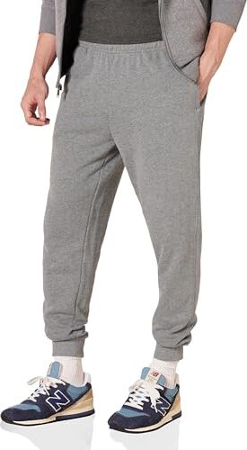 Amazon Essentials Pantaloni della Tuta in Pile Uomo, Grigio Chiaro Puntinato, XS