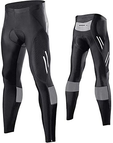 MEETWEE Ciclismo Lunghi Pantaloni Uomo, 3D Gel Imbottito Traspirante Compression Mutande MTB Pantaloni da Bike Biciclette Bici