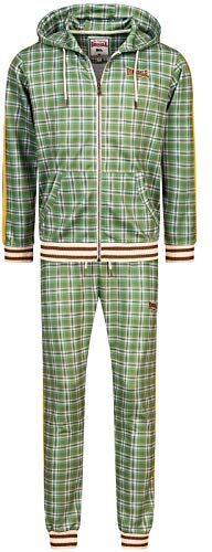 Lonsdale The Gentlemen tuta da uomo, Green/Yellow/Ecru, slim fit LITTLESTONE XXL