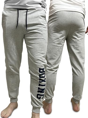 Xtreme Pantaloni della Tuta Lunghi, Joggers in Cotone Leggero per Uomo, Sportivi Leggeri Ottimi per Casa, Palestra, Corsa, attività Sportiva, Jogging e Tempo Libero (L, Grigio)