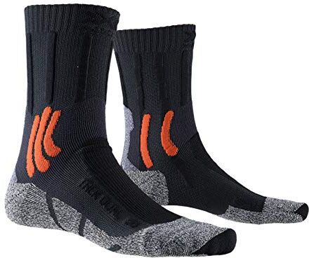 X-Socks Trek Dual Socks Socks, Unisex – Adulto, Granite Grey/Bonfire Orange, 39-41