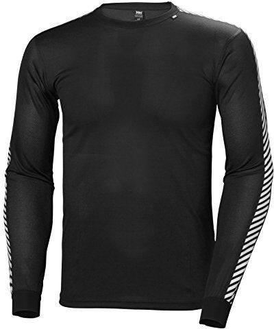 Helly Hansen Uomo Maglia Termica HH Lifa Stripe Crew, M, Nero