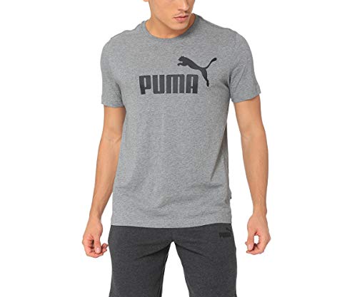 Puma Essentials Logo Tee M, Maglietta a Maniche Corte, Uomo, Grigio (Grey Heather), S