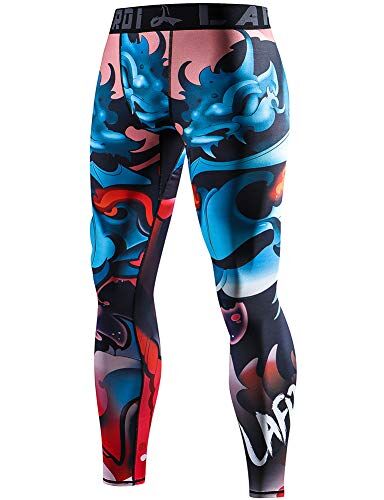 LAFROI , Leggings da Uomo YSK08, ad Asciugatura Rapida, a Compressione e Aderenti Vengeance 2XL