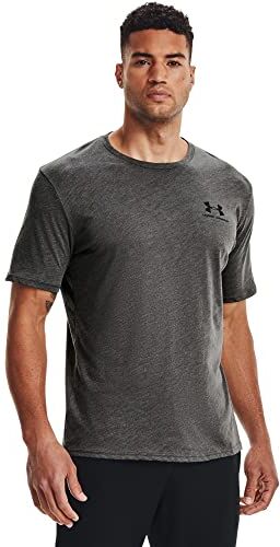 Under Armour UA Sportstyle LC SS Maglietta, Charcoal Medium Heather, L Uomo