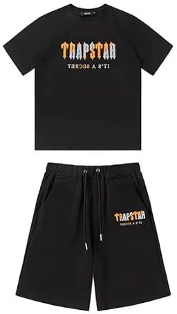 Generic Trapstar Chenille Decoded Embroidery Cotton T-shirt e Pantaloncini Casual Sweatsuit Set Tuta Sportiva Da Uomo T-shirt Trapstar Tuta Da Jogging, Unisex