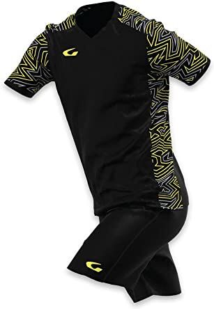 GEMS KIT LAOS Kit da calcio Unisex Adulto NERO/GIALLO S