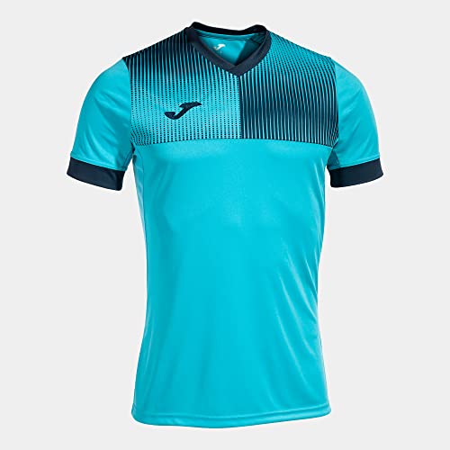 Joma Maglia a Manica Corta Uomo Eco Supernova Turchese Fluorescente Blu Navy