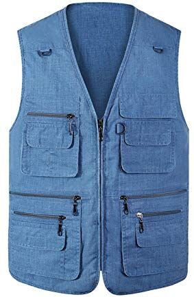 GAOHONGMEI Multi tasche da uomo Gilet Lightweight Outdoor Outdoor Lavoro da viaggio Viaggi Viaggi Fotografia da pesca Casual Gilet Giacche senza maniche 001-4XL