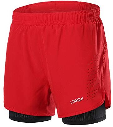 Lixada Pantaloncini da Running da Uomo, Pantaloncini da Corsa 2 in 1, Asciugatura Rapida, Allenamento Attivo Traspirante, Pantaloncini da Ciclismo da Jogging da Corsa con Fodera più Lunga