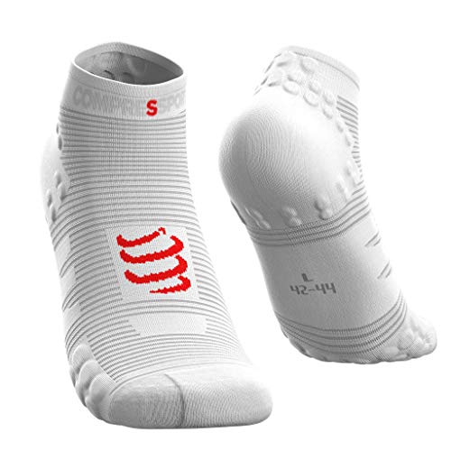 COMPRESSPORT PRO Racing Socks v3.0 Run Low, Calzini da Gara Unisex-Adult, Bianco, 4