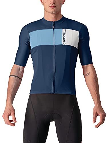 CASTELLI Prologo 7 Jersey, T Shirt Uomo, Belgian Blue-silver Gray, L