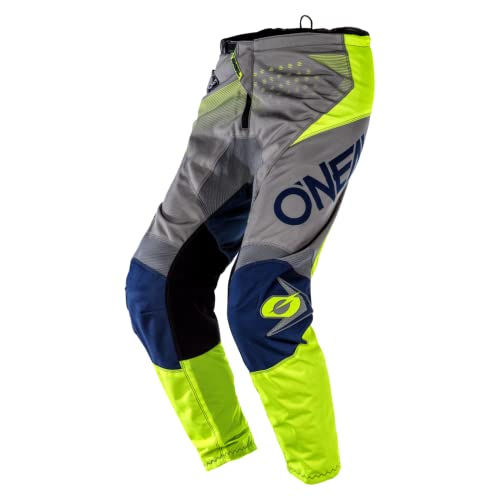 O'NEAL Pantaloni Motocross   MTB Enduro MX   Comoda vestibilità Sciolta per la Massima libertà di Movimento   Element Pants Factor   Adulto   Grigio Blu Neon Giallo   Taglia 38/54