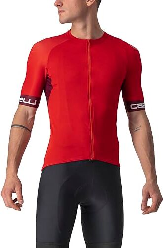 CASTELLI ENTRATA VI Jersey Maglia da Ciclismo a Manica Corta, Rosso (Red/Bordeaux-Ivory), S Uomo