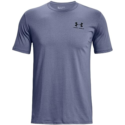 Under Armour Sportstyle Left Chest Short-Sleeve T-Shirt Grafico a Maniche Corte, (767) Aurora Purple / / Black, L Uomo