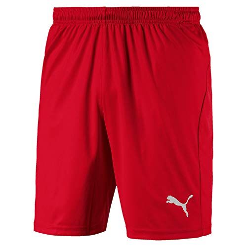 Puma LIGA Shorts Core, Pantaloncini da Calcio, Uomo, Rosso ( Red/ White), XL