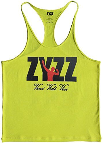 Muscle Alive Uomo Bodybuilding Canotte Palestra Zyzz Stringer Canottiera Cotone 01 Giallo L