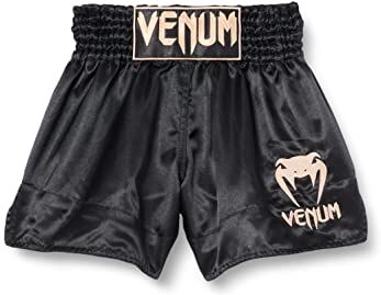 VENUM Classic, Pantaloncini Muay Thai Unisex – Adulto, Nero/Oro, M