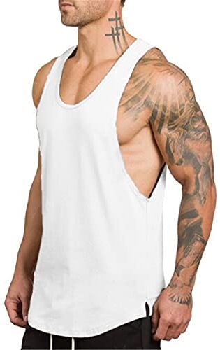 Cabeen Canotta Uomo Bodybuilding Gym Tank Canottiera Palestra Sportive Fitness Maglie Senza Maniche Cotone