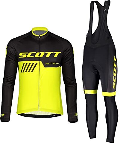 HOMTOL Abbigliamento Ciclismo Uomo Invernale Tuta Ciclismo Uomo Invernale Lunga Tuta Ciclismo Giacca + Pantaloni Ciclismo Lunghi in Gel 3D per MTB Bici