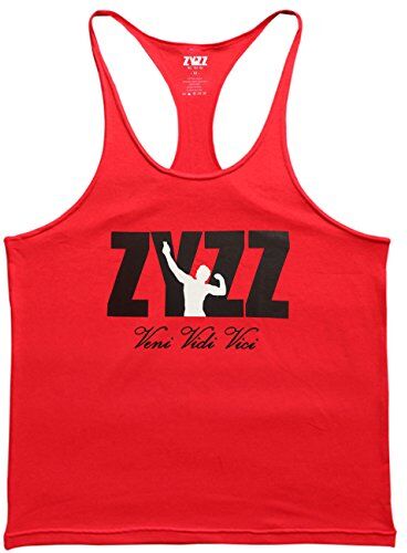 Muscle Alive Uomo Bodybuilding Canotte Palestra Zyzz Stringer Canottiera Cotone 01 Rosso S