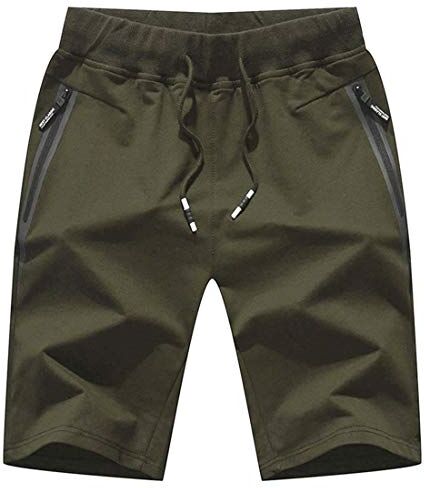 Tansozer Pantaloni Corti Uomo Pantaloncini Uomo Sportivi Estivi Cotone Pantaloncini Corsa Uomo Running Palestra Shorts Verde 2XL