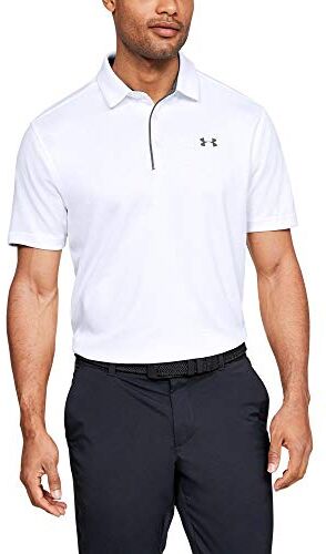 Under Armour Tech Polo Uomo, Bianco (White/Graphite 100), XL Tall