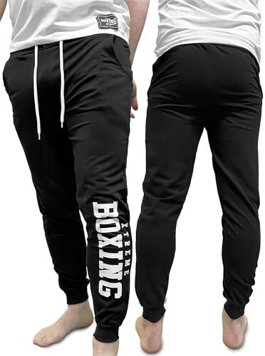 Xtreme Pantaloni della Tuta Lunghi, Joggers in Cotone Leggero per Uomo, Sportivi Leggeri Ottimi per Casa, Palestra, Corsa, attività Sportiva, Jogging e Tempo Libero (XL, Nero)