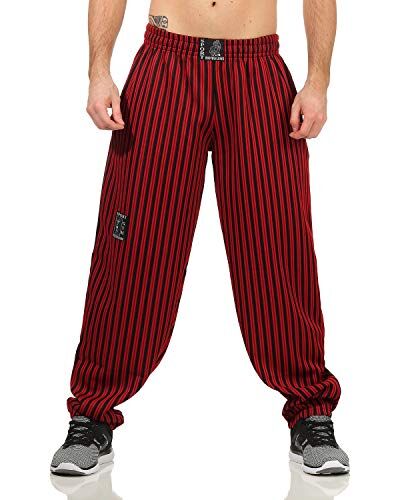 ZARMEXX , Pantaloni sportivi da uomo, lunghi, adatti per jogging, bodybuilding, palestra, sollevamento pesi e allenamento, Colore: rosso, XXL