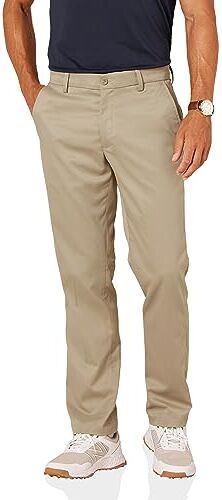 Amazon Essentials Pantaloni Elasticizzati con Taglio Dritto Uomo, Marrone Kaki, 38W / 30L