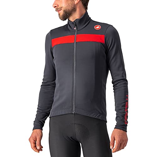 CASTELLI Puro 3 Jersey FZ, Maglia Lunga Uomo, Dark Gray/Red Reflex, L