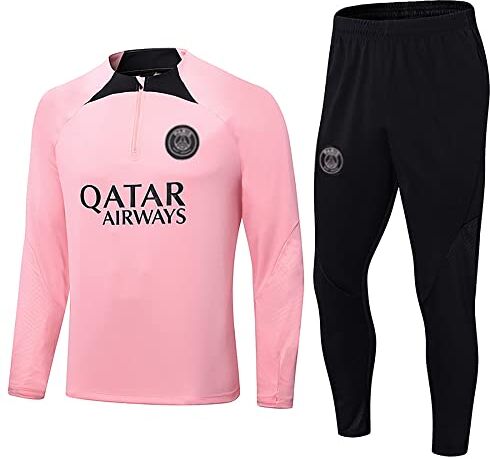 WDDWYHLL Tuta da calcio, da uomo/ragazzo, a maniche lunghe, abbigliamento sportivo, traspirante, per fitness, corsa, jogging, Rosa 1, XL