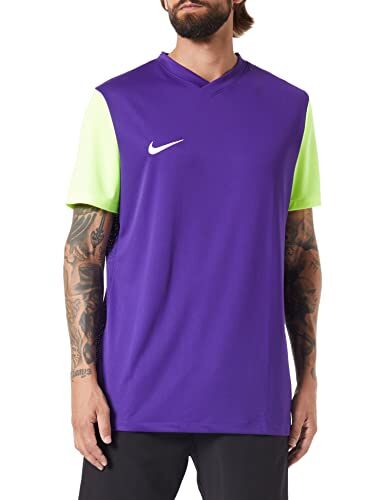 Nike M NK DF Tiempo Prem II JSY SS T-Shirt, Court Purple/Volt/White, XL Uomo