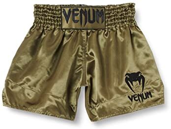 VENUM Classic, Pantaloncini Muay Thai Unisex – Adulto, Kaki Verde/Nero, L