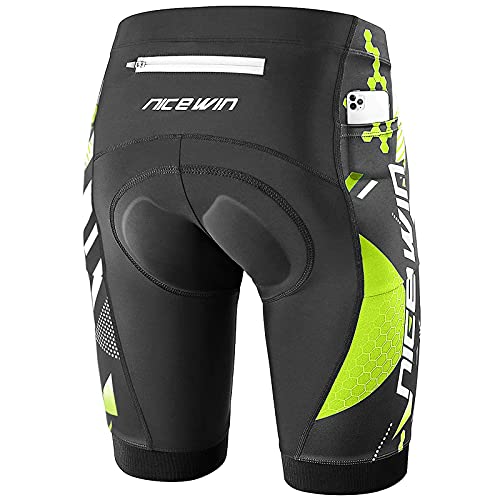 NICEWIN Pantaloncini da Ciclismo da Uomo Bicicletta Pantaloncini MTB Ciclismo Uomo Imbottiti in Gel 4D Traspiranti ad Asciugatura Rapida