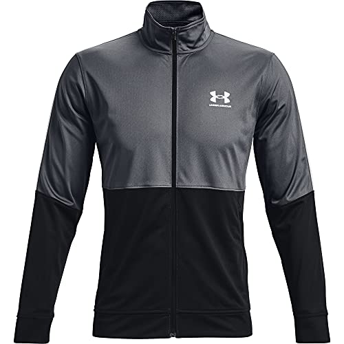 Under Armour Giacca da Uomo in piqué, Grigio Passo (012)/Bianco, Large