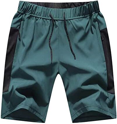 JustSun Pantaloncini Uomo Sportivi Palestra Shorts Uomo Pantaloncini Running Uomo con Tasche Estivi Corsa Pantaloncini Tuta Verde S