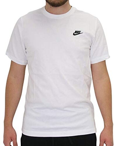 Nike M Nsw Club Tee Maglietta, White Black, XL Uomo