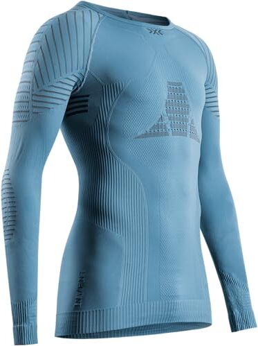 X-Bionic Invent 4.0 Maglia Termica Manica Lunga a Compressione Uomo Running, Sci, Ciclismo, Fitness e Sport Invernali, Blu, S