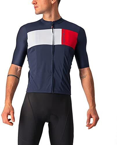 CASTELLI PROLOGO 7 Jersey, Maglia Lunga Uomo, Savile Blue/Silver Gray-Red