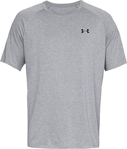 Under Armour UA Tech 2.0 SS Tee, T-Shirt Uomo, Steel Light Heather/Black, XL