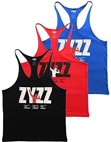 palglg Uomo Muscle T-Shirt da Senza Maniche Athletic Tank Top per Allenamento Fitness ZYZZ00 Nero Blu Rosso M