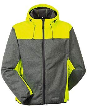 Planam 064 Giacca softshell a contrasto, taglia XXXL, colore: grigio/giallo