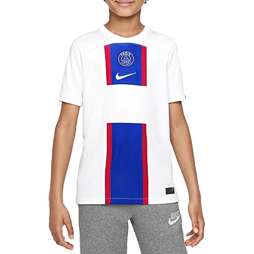 Nike Paris Saint-Germain FC  Season 2022/23 Official T-Shirt Uomo, White/Old Royal/White, XS