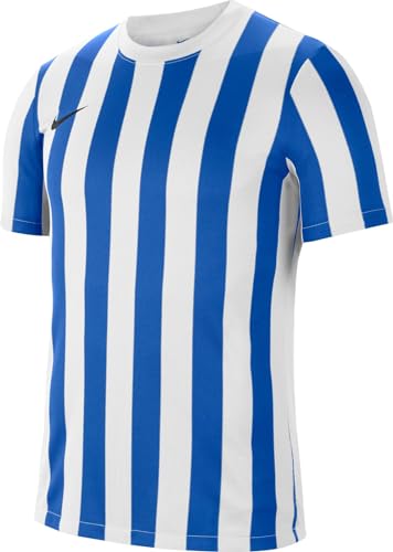 Nike Dri-Fit Division IV, Maglia Manica Corta Uomo, Bianco/Royal Blu/Nero, S