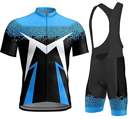 LIEFSS Tuta da ciclismo da uomo in jersey a maniche corte e pantaloncini imbottiti traspirante MTB ciclismo equitazione abbigliamento da ciclismo (colore: TYP-1, taglia: 4XL)