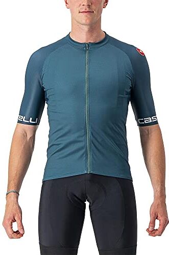 CASTELLI Entrata Vi Jersey, Maglia Da Ciclismo A Manica Corta Uomo, Blu (Deep Teal/Quetzal Green-silver), XL