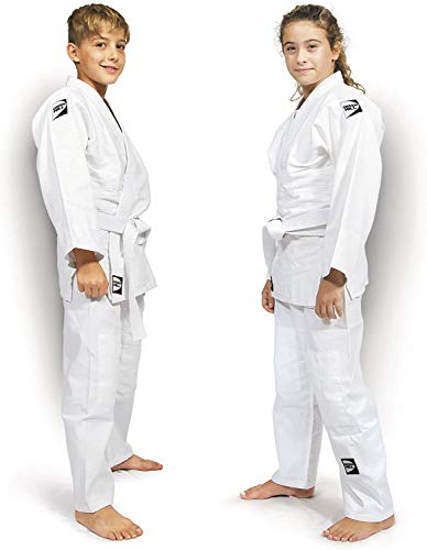 Green Hill JUDOGI JUNIOR 350g/m2 KIMONO DIVISA BIANCO JUDO GI JU JITSU UNISEX (90)