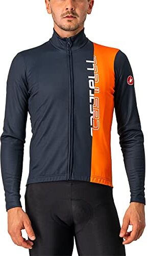 CASTELLI 4521515-414 TRAGUARDO JERSEY FZ Maglia lunga SAVILE BLUE/BRILLIANT ORANGE L