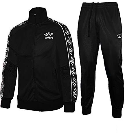 Umbro Tuta Uomo Full Zip acetata Nuova Collezione Art.30031 (M, Nero)